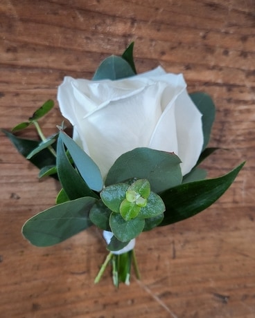 White Rose Boutonniere Boutonniere
