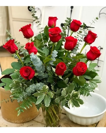 Dozen Roses by Orangeville Flowers Flower Arrangement