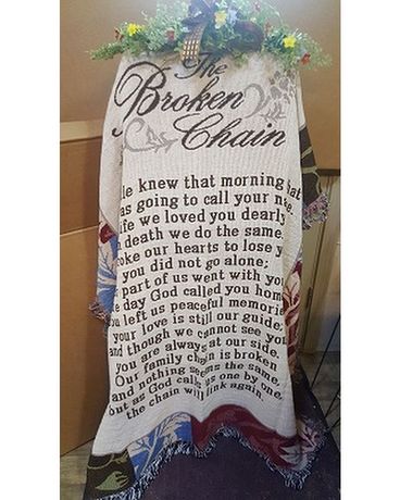 Broken Chain Woven Throw Funeral Arrangement