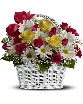 Daisy Dreams Basket Flower Arrangement