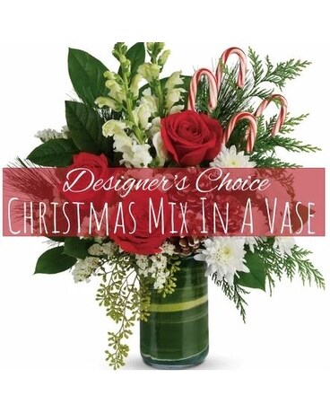 Designers Choice Christmas Vase Arrangement Flower Arrangement