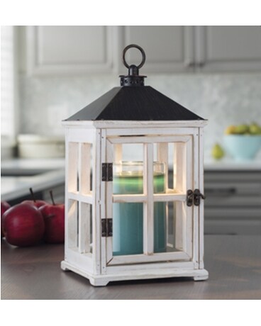 Weathered White Wooden Lantern Candle Warmer Gifts
