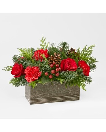 Christmas Cabin Bouquet Flower Arrangement