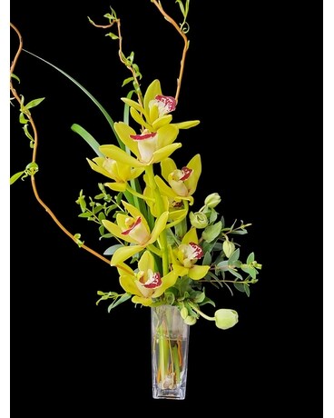 Mini Cymbidium Orchid Vase Flower Arrangement