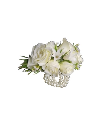 Wrist Corsage - Cream Spray Roses Flower Arrangement