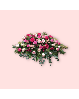 Shades of Pink Roses Casket Spray Funeral Casket Spray Flowers