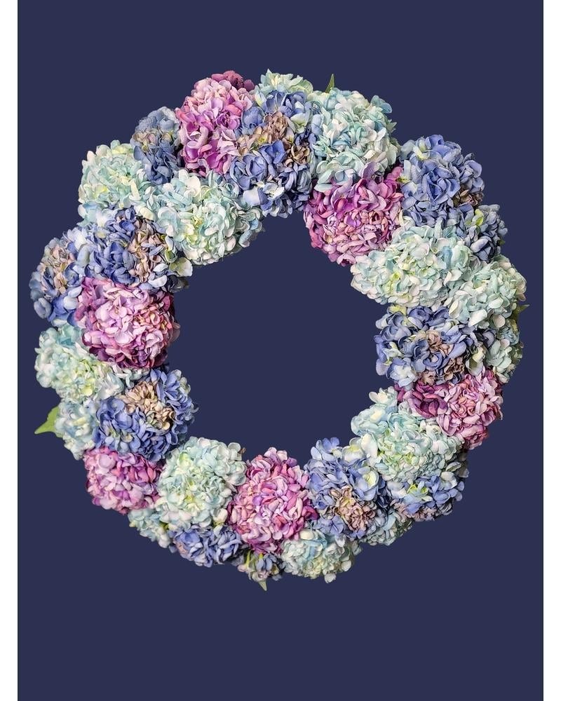 Pink and Green Silk Hydrangea Wreath in Chattanooga TN Flowers By Gil
