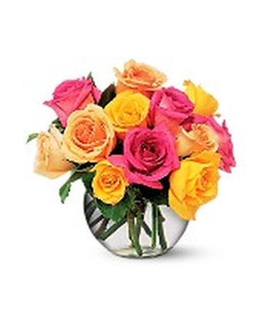 Multi-Colored Roses Flower Arrangement
