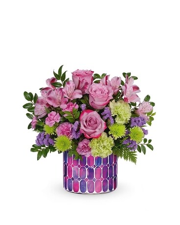 Mulberry Mosaic Flower Arrangement