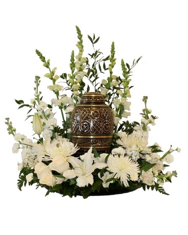 Pure White Elegance Sympathy Arrangement