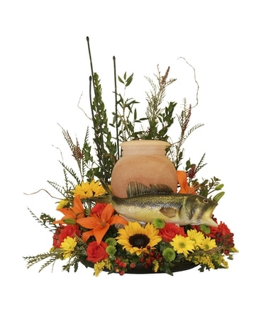 Gone Fishing Sympathy Arrangement