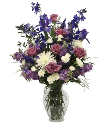 Blue Meadow Vase Flower Arrangement
