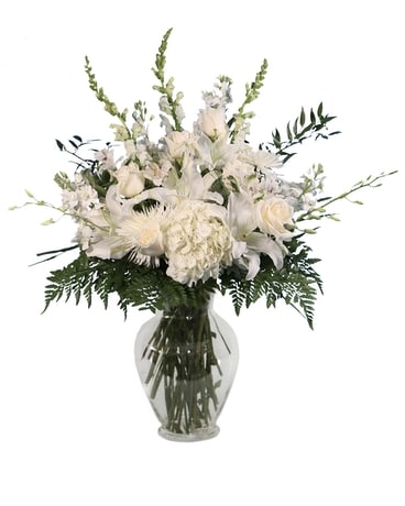 Pure White Elegance Vase Flower Arrangement