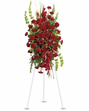 Red Rose Waterfall Flower Arrangement