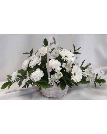 White Basket Sidetable