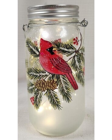 LED Lantern with Cardinal Gifts