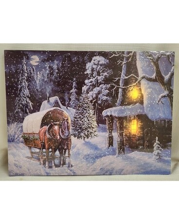 LED Canvas with Horse and Wagon Gifts