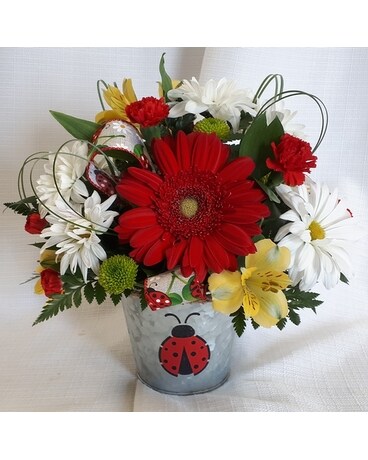 A Lady (Are you the Bug?) Flower Arrangement