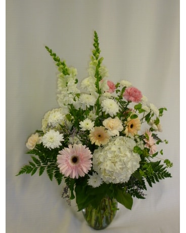 Graceful In White Sidetable Sympathy Arrangement