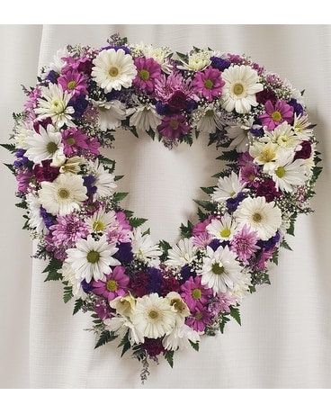 Love and Sentiments Heart Funeral Arrangement