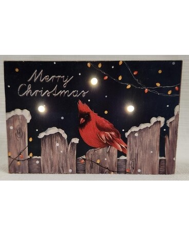 LED Block with Cardinal Gifts