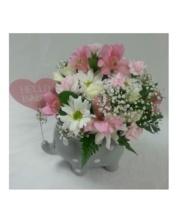 Hello Baby Girl Flower Arrangement