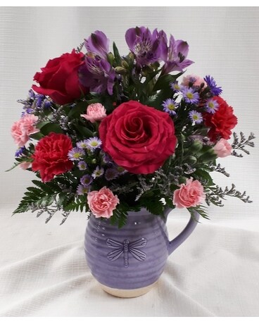 Dragonfly Whimsy Flower Arrangement