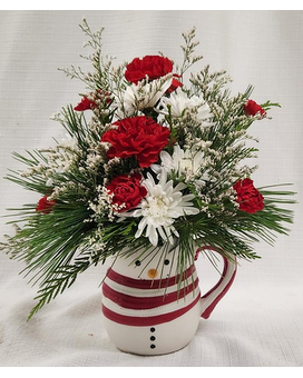 Frosty Mug Flower Arrangement