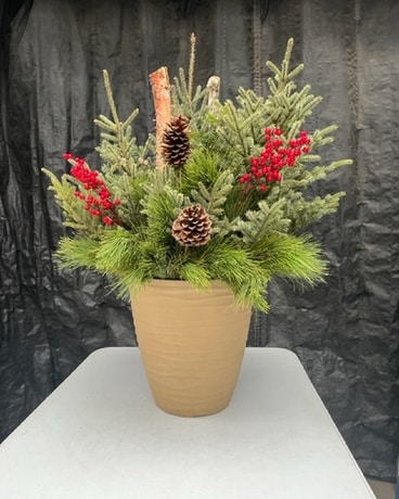 Festive Decorative Pot Flower Arrangement