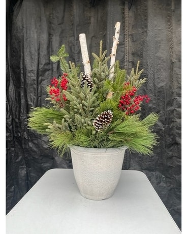 Festive Decorative Pot Flower Arrangement