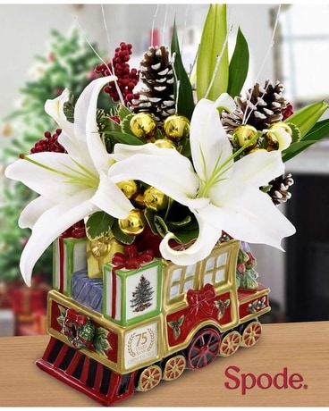 Spode Winter Flower Train- LOCAL ONLY