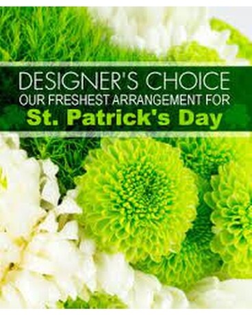 St Patrick's Day Designer Choice Flower Arrangement