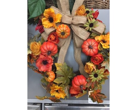 Fall Silk Wreath Flower Arrangement