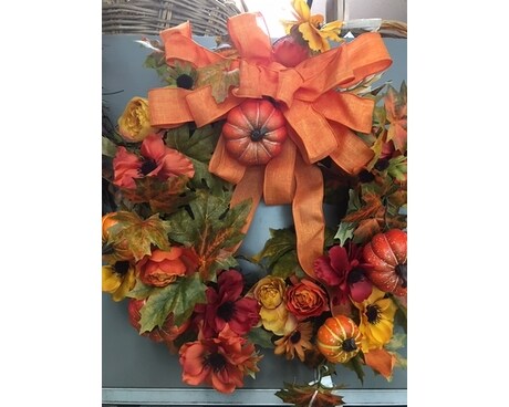 Fall Silk Wreath Flower Arrangement
