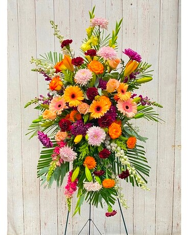 Seasonal Mixed Easel Flower Arrangement