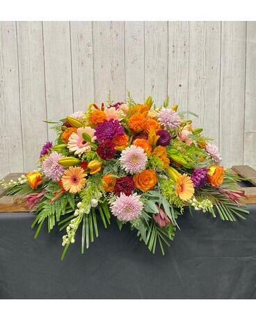 Seasonal Mixed Casket Flower Arrangement