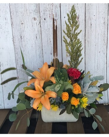 Rustic Peach Flower Arrangement
