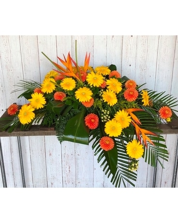 Yellow and Orange Contemporary Flower Arrangement