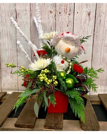 Jolly Snowman Flower Arrangement