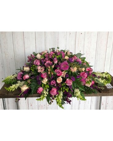 Lavender Mixed Casket Spray Sympathy Arrangement