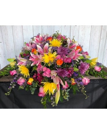 Colorful Collection Casket Spray Sympathy Arrangement