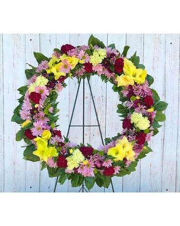 Mixed Wreath Sympathy Arrangement