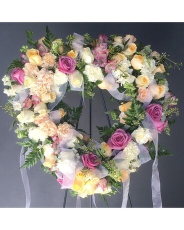 Open Heart Pastels Sympathy Arrangement