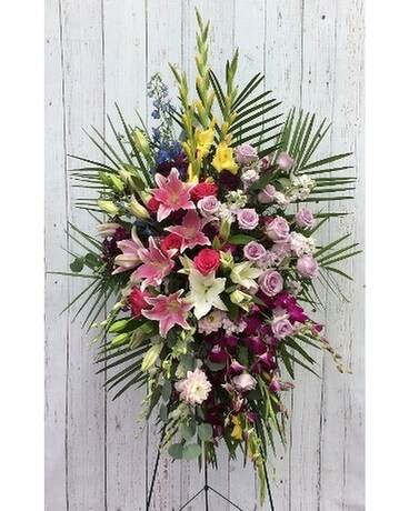 Stargazer and Lavender Mix Sympathy Arrangement