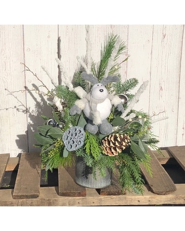 Frosted Holiday - Evergreen Flower Arrangement