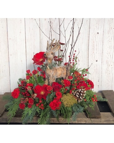 Winter Wonderland Red Flower Arrangement