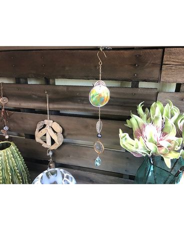 Iridescent Disk, Leaf & Crystal Hanger Gifts
