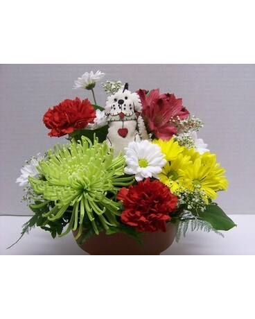PLAYFUL PUPPY Flower Arrangement