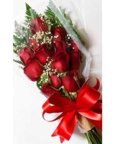 12 Roses Wrapped Flower Arrangement