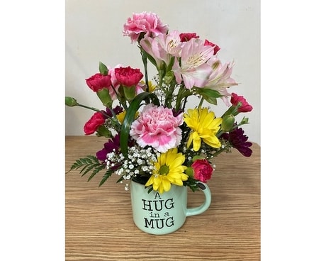 Hug in a Mug Flower Arrangement